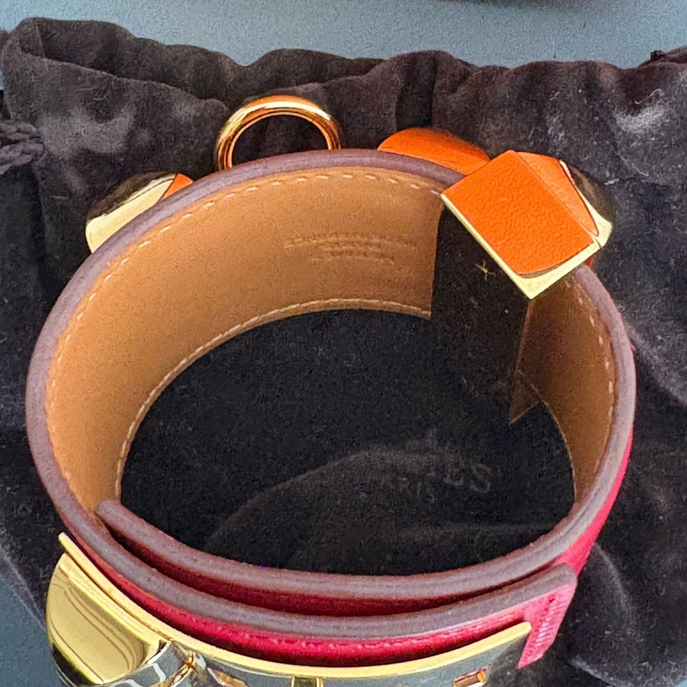 Authentic Hermes CDC collier de Chien Red Gold Bracelet - Picture 4 of 8